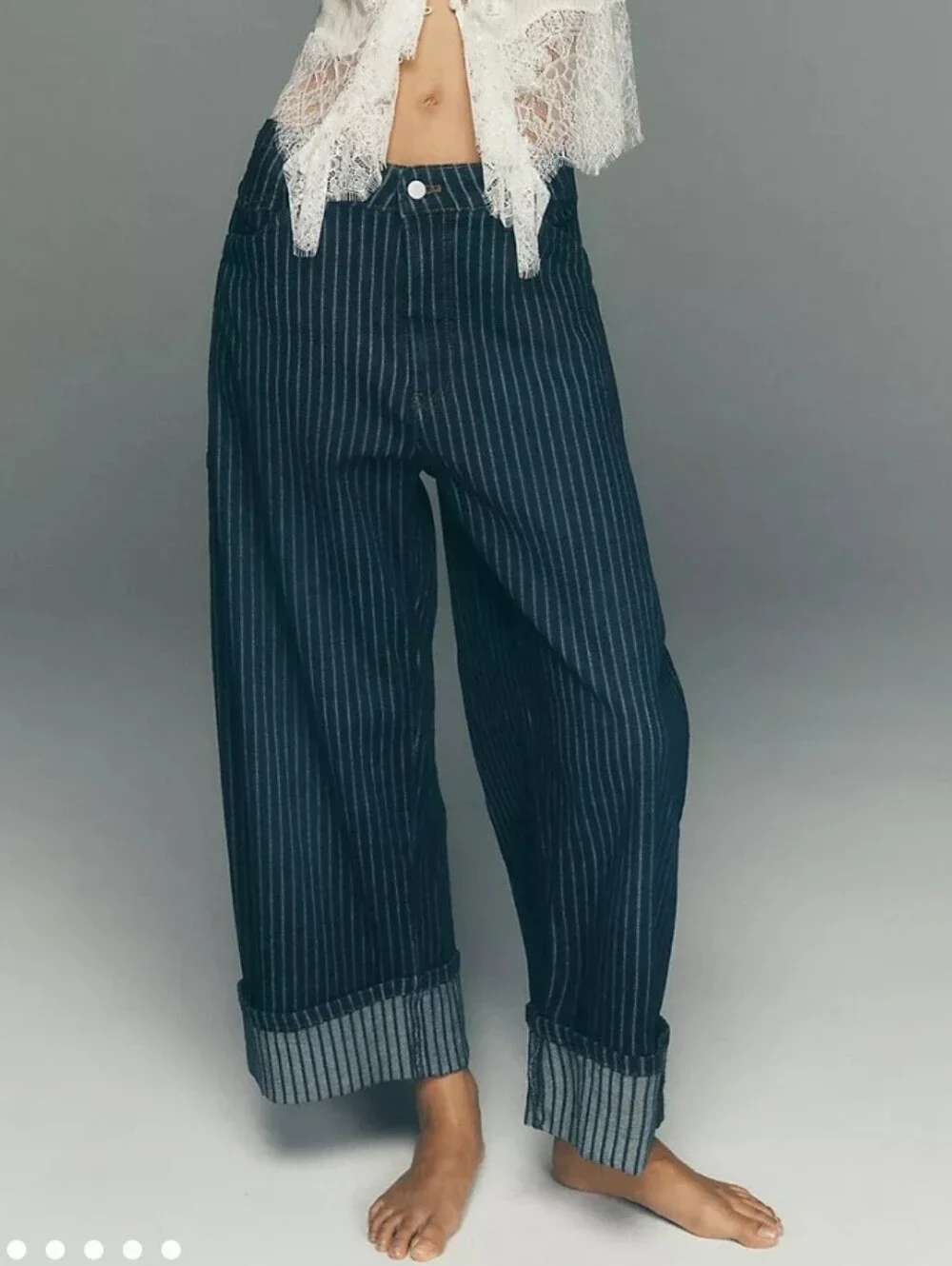 Pilcro By Anthro Kayden High-Rise Railroad Stripe Carpenter Barrel Jeans 27
